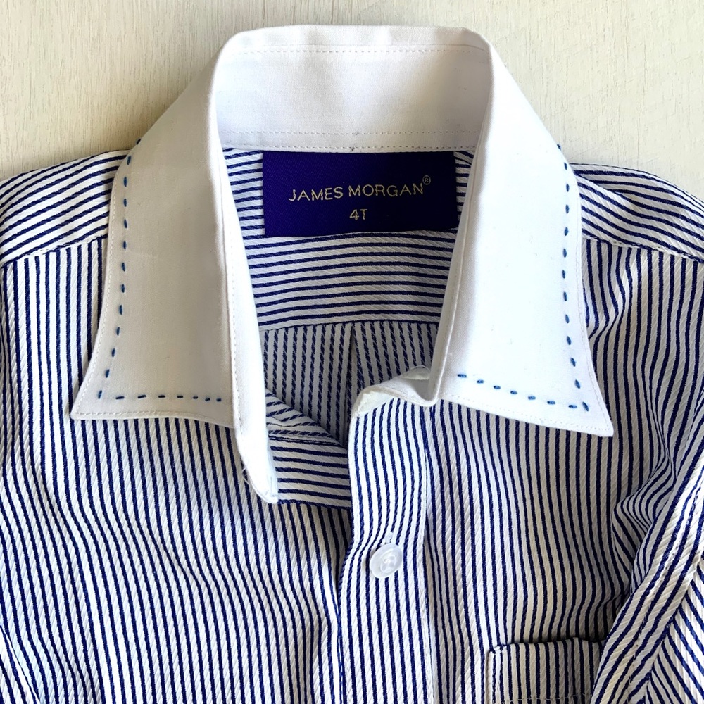 Boys Blue & White Formal Button-Down